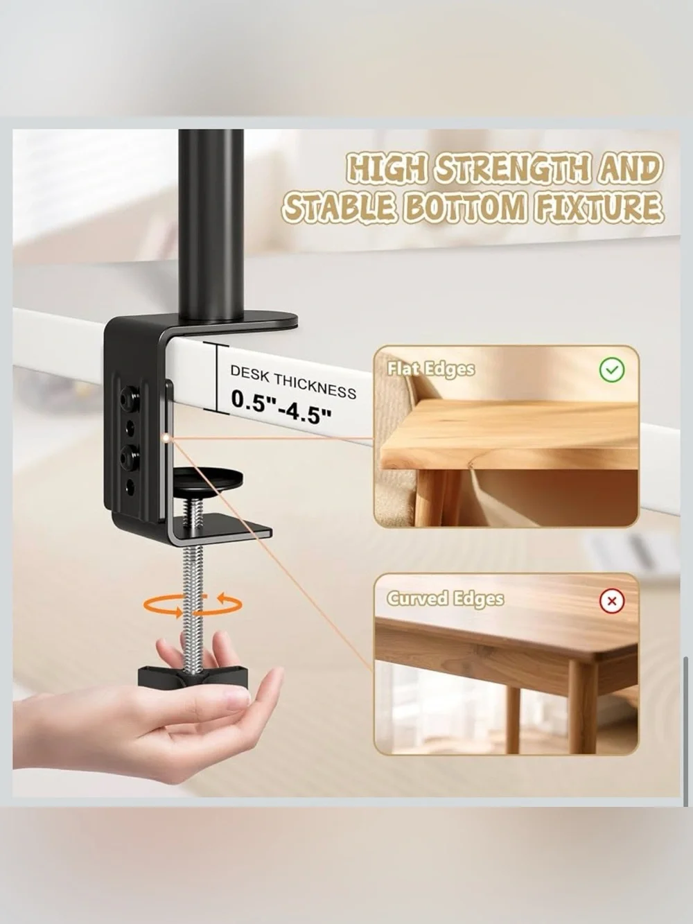 Adjustable Cat Perch Desk Mount - Beige
